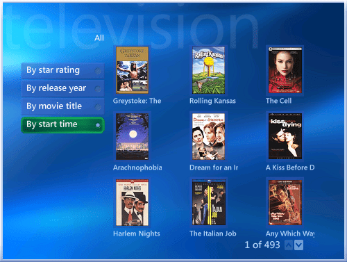 Media Center Movie Scheduling