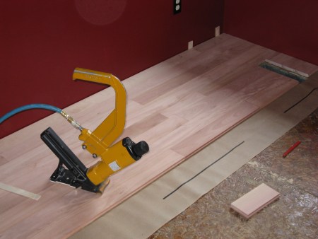 Nail gun and hardwood flooring