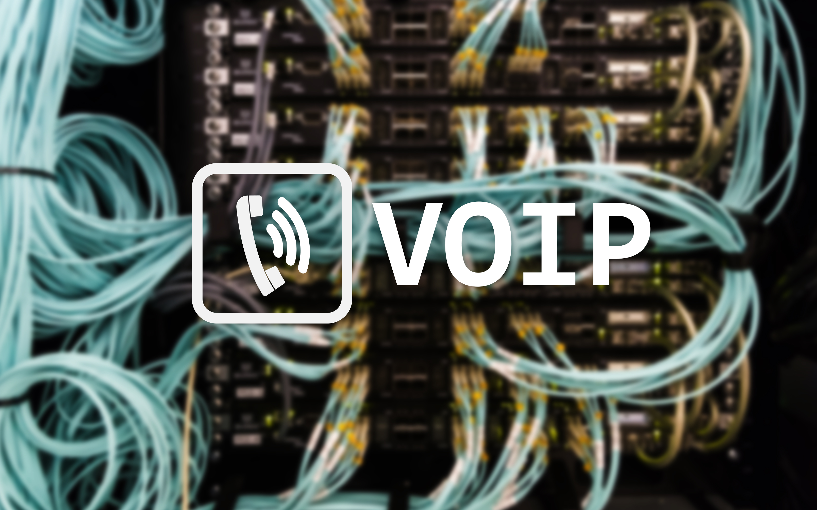 An image of cables in a server rack with VIOP as a label